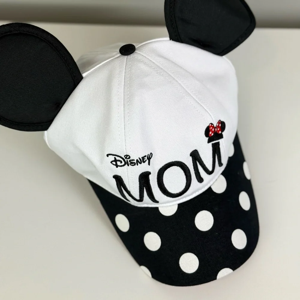 NWT Disney MOM Black & White Ear Minnie Mouse Hat Baseball Cap for Women - Picture 4 of 9